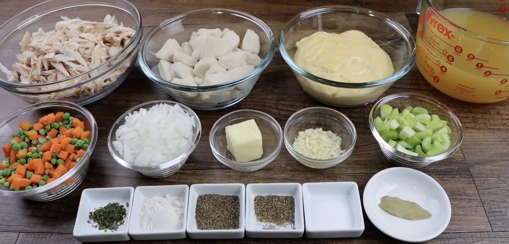 Ingredients for chicken and dumplings